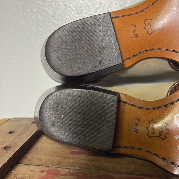 Vintage Leather Suede Ankle Cowboy boots sz7.5M - Picture 7 of 9